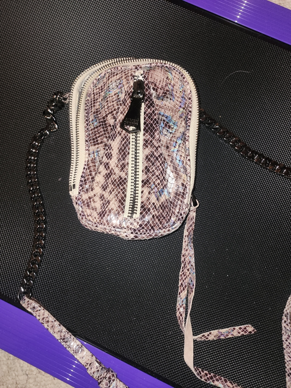 Aimee Kestenberg Pink Snake-Print Crossbody Phone Bag